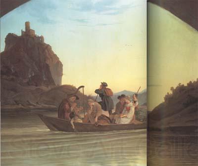 Adrian Ludwig Richter Crossing the Elbe in front of the Schreckenstein (mk10) Spain oil painting art